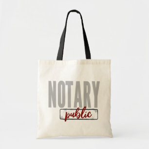 Notary Public Big Schriftart verblasst schwarz mit Tragetasche