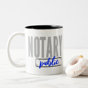 Notary Public Big Schriftart verblasst schwarz mit Zweifarbige Tasse
