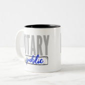 Notary Public Big Schriftart verblasst schwarz mit Zweifarbige Tasse (Vorderseite Links)