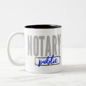 Notary Public Big Schriftart verblasst schwarz mit Zweifarbige Tasse (Links)