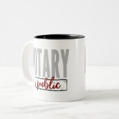 Notary Public Big Schriftart verblasst schwarz mit Zweifarbige Tasse (Vorderseite Links)