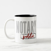 Notary Public Big Schriftart verblasst schwarz mit Zweifarbige Tasse (Links)