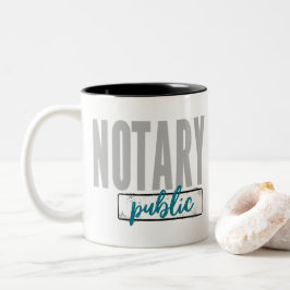 Notary Public Big Schriftart verblasst Schwarz mit Zweifarbige Tasse