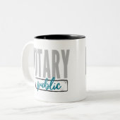 Notary Public Big Schriftart verblasst Schwarz mit Zweifarbige Tasse (Vorderseite Links)