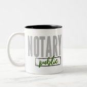 Notary Public Big Schriftart verblasst schwarz mit Zweifarbige Tasse (Links)