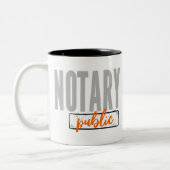 Notary Public Big Schriftart verblasst schwarz mit Zweifarbige Tasse (Links)