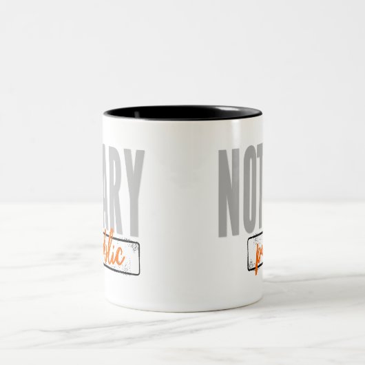 Notary Public Big Schriftart verblasst schwarz mit Zweifarbige Tasse (Mittel)