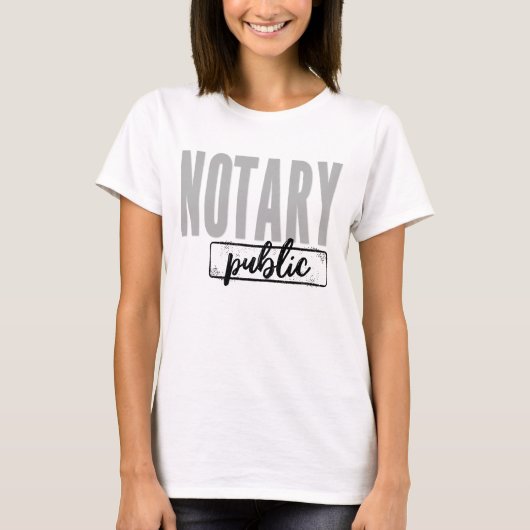 Notary Public Big Schriftart verblasst schwarz T-Shirt (Vorderseite)