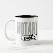 Notary Public Big Schriftart verblasst schwarz Zweifarbige Tasse (Links)
