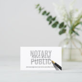 Notary Public Bold Text Typografy Signature Visitenkarte (Stehend Vorderseite)