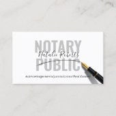 Notary Public Bold Text Typografy Signature Visitenkarte (Vorderseite)