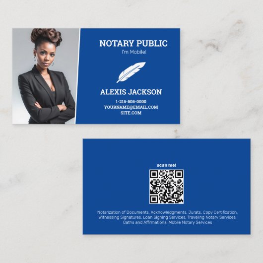 Notary Public Custom Foto Telefonnummerkarte (Vorne/Hinten)