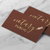 Notary Public Elegant Script Brick Red & Gold Visitenkarte