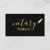 Notary Public Elegante Script Schlicht Black Visitenkarte (Vorderseite)