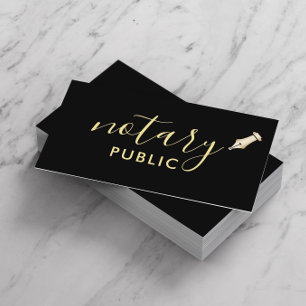 Notary Public Elegante Script Schlicht Black Visitenkarte