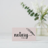 Notary Public Elegante Script Schlicht Black & Whi Visitenkarte (Stehend Vorderseite)