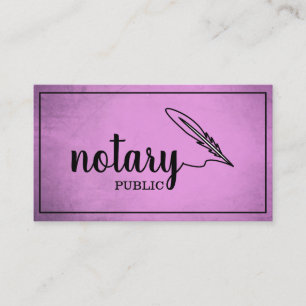 Notary Public Elegante Script Schlicht Black & Whi Visitenkarte