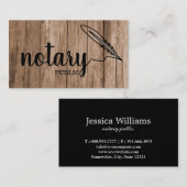 Notary Public Elegante Script Schlicht Black & Whi Visitenkarte (Vorne/Hinten)