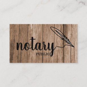Notary Public Elegante Script Schlicht Black & Whi Visitenkarte
