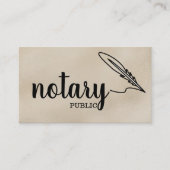 Notary Public Elegante Script Schlicht Black & Whi Visitenkarte (Vorderseite)