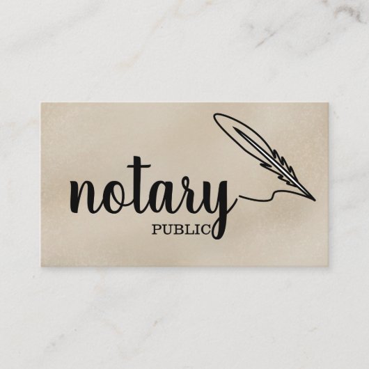 Notary Public Elegante Script Schlicht Black & Whi Visitenkarte (Vorderseite)