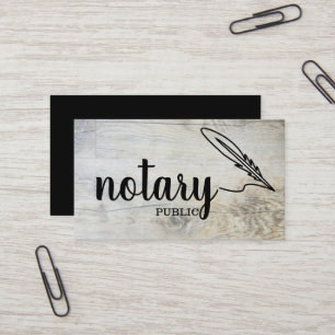 Notary Public Elegante Script Schlicht Black & Whi Visitenkarte