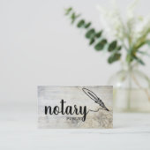 Notary Public Elegante Script Schlicht Black & Whi Visitenkarte (Stehend Vorderseite)