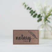 Notary Public Elegante Script Schlicht Black & Whi Visitenkarte (Stehend Vorderseite)
