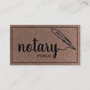 Notary Public Elegante Script Schlicht Black & Whi Visitenkarte