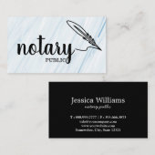 Notary Public Elegante Script Schlicht Black & Whi Visitenkarte (Vorne/Hinten)