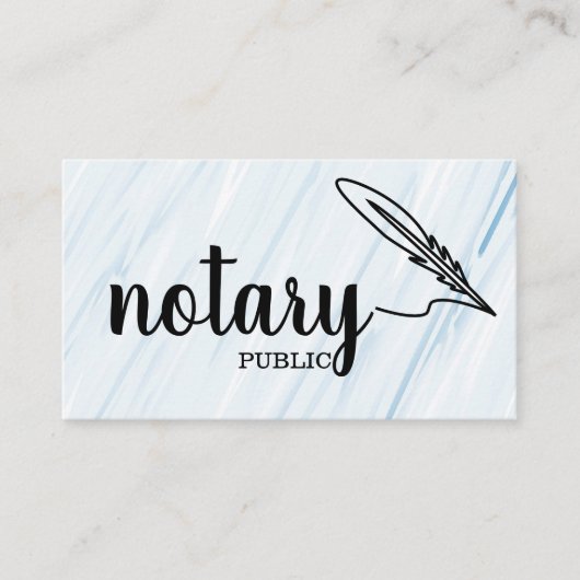 Notary Public Elegante Script Schlicht Black & Whi Visitenkarte (Vorderseite)