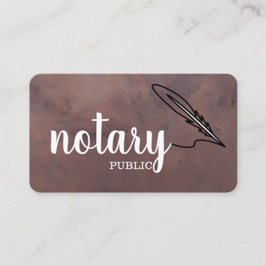Notary Public Elegante Script Schlicht Black & Whi Visitenkarte (Vorderseite)