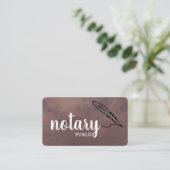 Notary Public Elegante Script Schlicht Black & Whi Visitenkarte (Stehend Vorderseite)