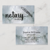 Notary Public Elegante Script Schlicht Black & Whi Visitenkarte (Vorne/Hinten)