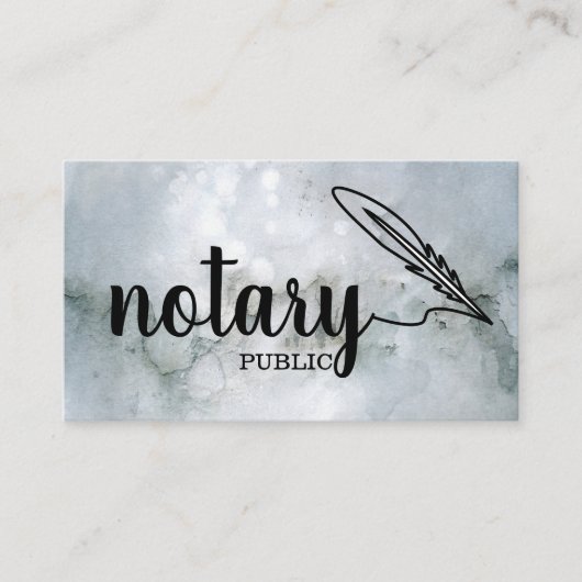 Notary Public Elegante Script Schlicht Black & Whi Visitenkarte (Vorderseite)