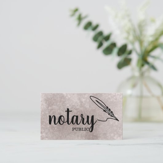 Notary Public Elegante Script Schlicht Black & Whi Visitenkarte (Stehend Vorderseite)