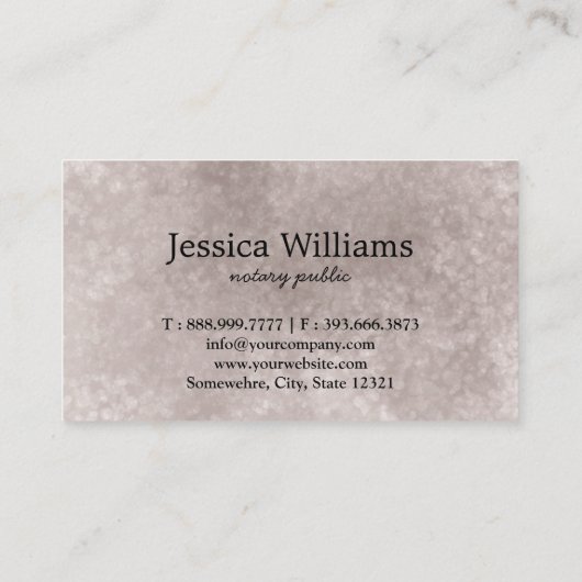 Notary Public Elegante Script Schlicht Black & Whi Visitenkarte (Rückseite)
