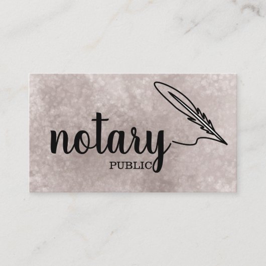 Notary Public Elegante Script Schlicht Black & Whi Visitenkarte (Vorderseite)
