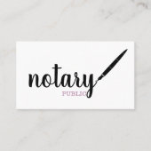 Notary Public Elegante Script Schlicht Black & Whi Visitenkarte (Vorderseite)