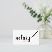 Notary Public Elegante Script Schlicht Black & Whi Visitenkarte (Stehend Vorderseite)