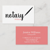 Notary Public Elegante Script Schlicht Black & Whi Visitenkarte (Vorne/Hinten)