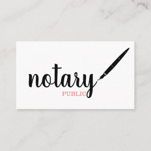 Notary Public Elegante Script Schlicht Black & Whi Visitenkarte
