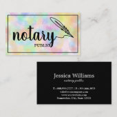 Notary Public Elegante Script Schlicht Black & Whi Visitenkarte (Vorne/Hinten)