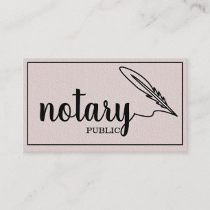 Notary Public Elegante Script Schlicht Black & Whi Visitenkarte