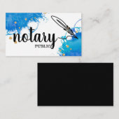 Notary Public Elegante Script Schlicht Black & Whi Visitenkarte (Vorne/Hinten)