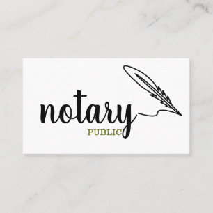 Notary Public Elegante Script Schlicht Black & Whi Visitenkarte