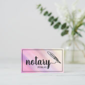 Notary Public Elegante Script Schlicht Black & Whi Visitenkarte (Stehend Vorderseite)