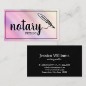 Notary Public Elegante Script Schlicht Black & Whi Visitenkarte (Vorne/Hinten)