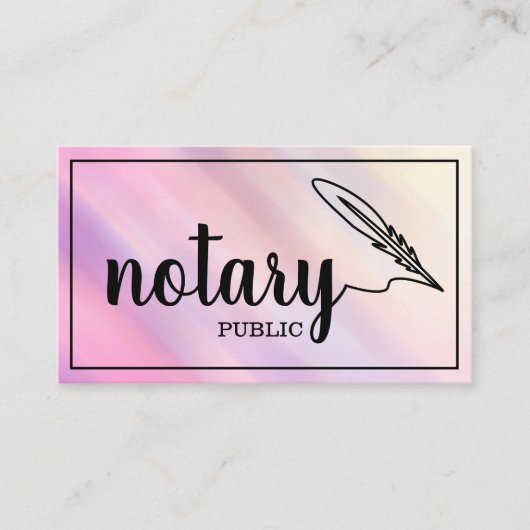 Notary Public Elegante Script Schlicht Black & Whi Visitenkarte (Vorderseite)