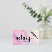 Notary Public Elegante Script Schlicht Black & Whi Visitenkarte (Stehend Vorderseite)